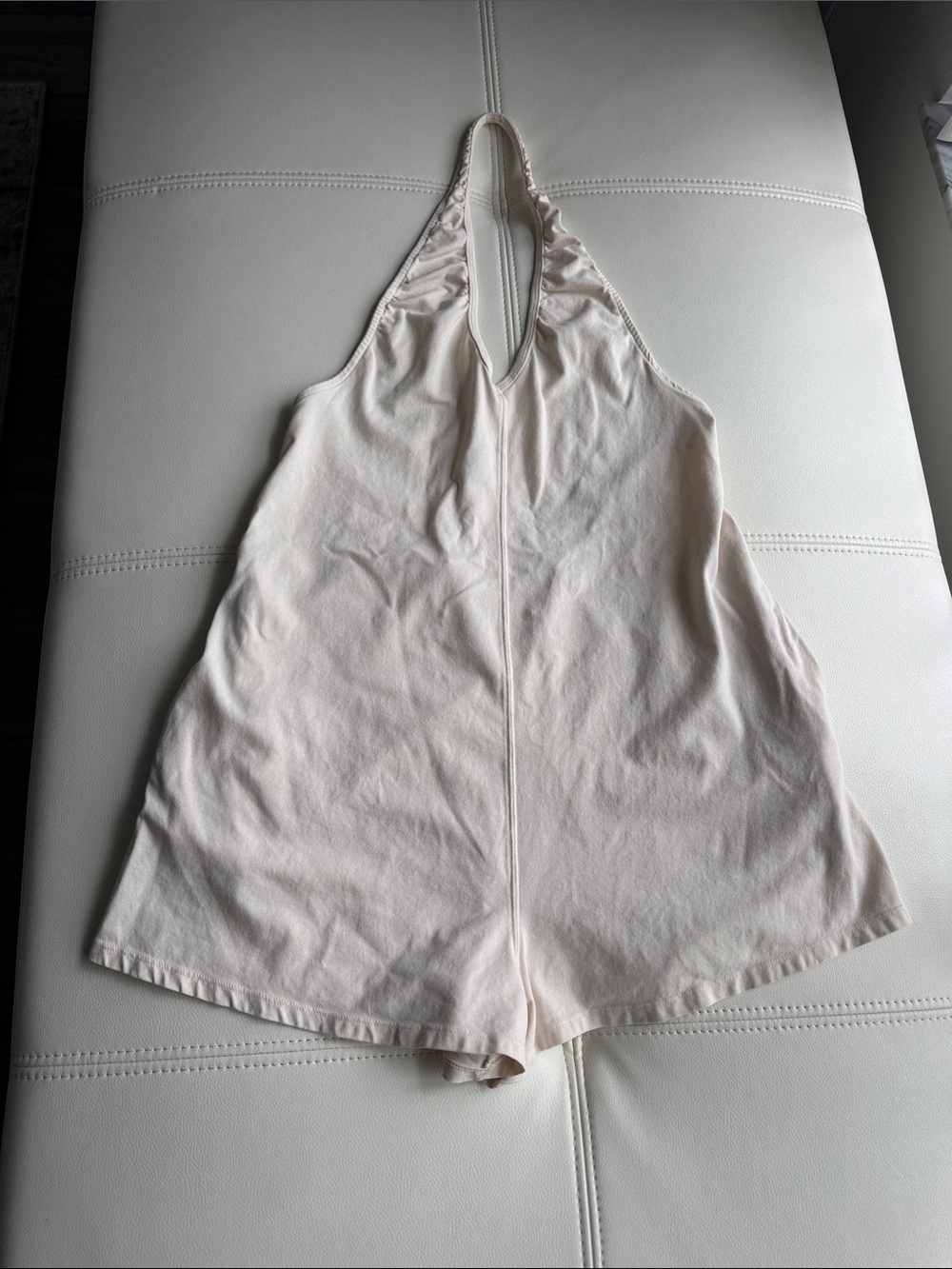 FP Movement by Free People Cream Sleeveless Halter  Romper